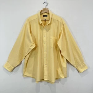 Chaps Oxford Shirt Men 2XL (18-18.5) Yellow Wrinkle Free Cotton Blend Button Up - Picture 1 of 11