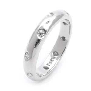 TIFFANY & Co. Etoile Platinum Diamond 4mm Band Ring 7 $3,300 - Picture 1 of 5