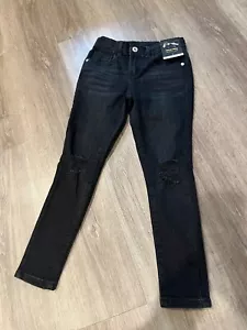 Art Class Girls Mid-Rise Skinny Adjustable Waist Distressed Jeans, Black Size 7 - Picture 1 of 16