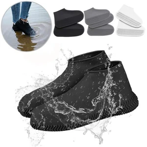 Silicone Rain Shoe Covers Reusable Anti-Slip Waterproof Shoes Cover Protector - Picture 1 of 31