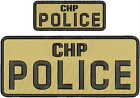 Chp Police Emb Patch 4X10 And 2X5 Hook On Back  Tan & Black Letteres
