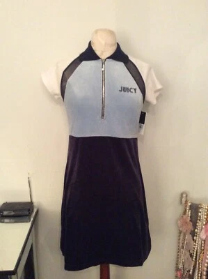 Новый с ярлыками Juicy Couture синий бархат теннис платье-поло размер XS - Изображение 1 из 4