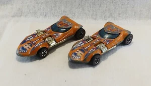 (2) Hot Wheels 1968 TwinMill Flying Colors Orange Redline Aztec Design Hong Kong - Bild 1 von 10