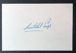 SATCHEL PAIGE Autograph HOF Browns Signed 4x6 Index Card Authentic AUTO LOA JSA