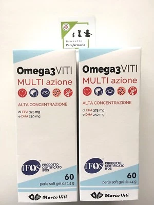 MASSIGEN - MARCO VITI 2 Omega3 VITI MULTI azione 120 perle per la normale funzione cardiaca e visiva