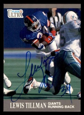 1991 Fleer Ultra Football #225 Lewis Tillman Signed Autograph (no COA) - Image 1 of 2