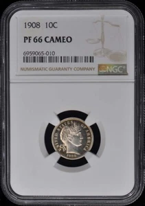 1908 Barber Dime 10C NGC PR66CAM - Picture 1 of 4