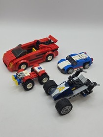 LEGO City 60007 High speed Chase Red Car INCOMPLETE as Well As 3 Others Car Lot 
