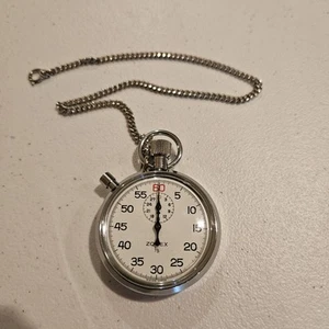 Zonex Mechanical 1/5 Stop Watch Swiss Made Stopwatch 30 Minute Engraved on Back. - Picture 1 of 10