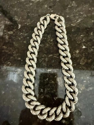 Collar pesado de plata y diamantes de imitación de San Juan Foto 1 de 4