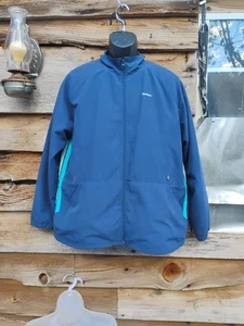 Vintage Reebok XL Blue White Stripe Windbreaker Jacket 90s Athletic Streetwear - Picture 1 of 7