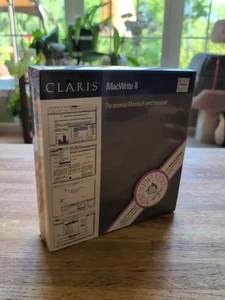 Claris MacWrite II Apple Macintosh Discos y Manual 1989 NUEVO SELLADO - Imagen 1 de 10