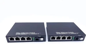 Elfcam Ethernet-Faser-Konverter 1,25 G SFP Mini-GBIC SC Monomode 4 RJ45-Ports - Afbeelding 1 van 1