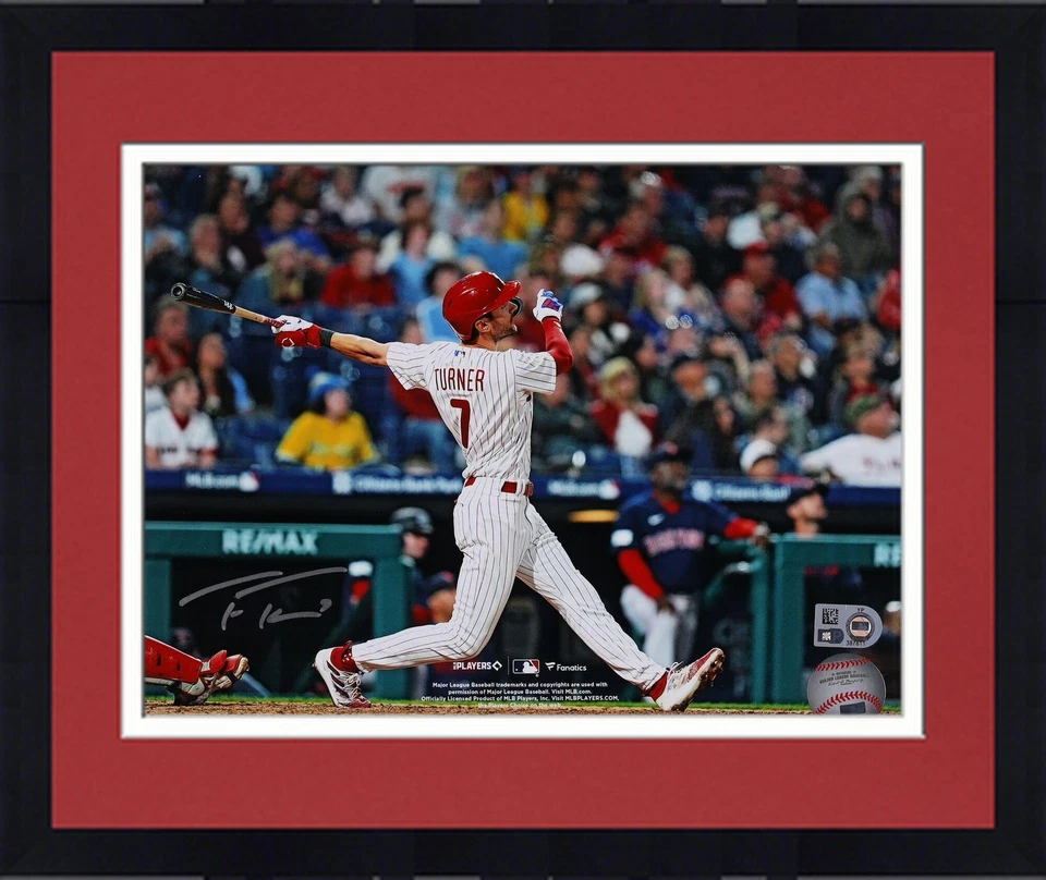 Framed Trea Turner Philadelphia Phillies Signed 8x10 Hitting Photo - Image 1 of 1