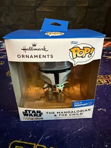 STAR WARS -Funko POP! Hallmark Mandalorian & Child Grogu Christmas Ornament NEW! - Picture 1 of 4