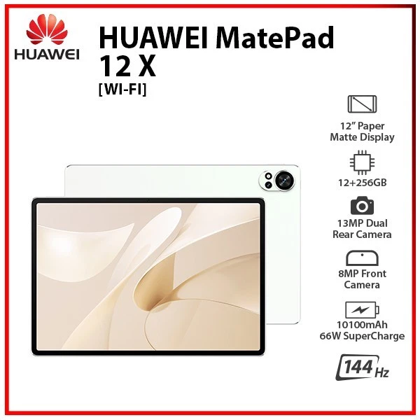 (Wi-Fi) HUAWEI MatePad 12 X 12GB+256GB WHITE Octa Core HarmonyOS PC Tablet - Image 1 of 4