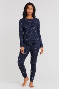 Ex F&F Damen Velours super weich Pyjama Set Größen 8 10 12 14 16 - Bild 1 von 2