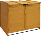 HW Mülltonnenverkleidung HWC-H75b Mülltonnenbox XL 2-4 er Holz FSC-braun