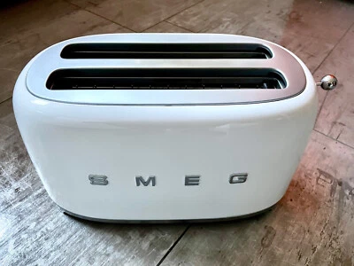 SMEG Retro Style 1500W Toaster Langschlitz 4 Scheiben, Weiß - Zustand siehe Text - Bild 1 von 3