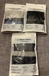 Calzoncillos boxer calzoncillos ropa interior Calvin Klein para niños (3) 2 paquetes (6 pares) talla M nuevos con etiquetas - Imagen 1 de 12