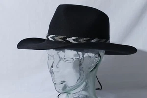 Akubra Snowy River 1010 Black Pure Fur Felt Cowboy Hat Made in Australia 22" - Picture 1 of 12