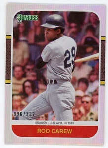 2021 Panini Donruss Rod Carew Season Stat Line #250 #/332 Twins - Picture 1 of 1