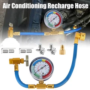 A/C R134A-Car Auto Air Conditioning Refrigerant Recharge Measuring Hose Gauge - Picture 1 of 13