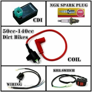 Wire Harness CDI Coil Kit with NGK Spark Plug for 50cc 140cc Dirt Bike Engine - Picture 1 of 6