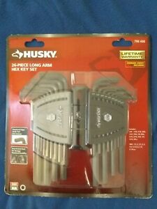 Husky Hex Key Set Allen Wrench Long Arm SAE Metric Steel 26 Piece Tool Set NEW