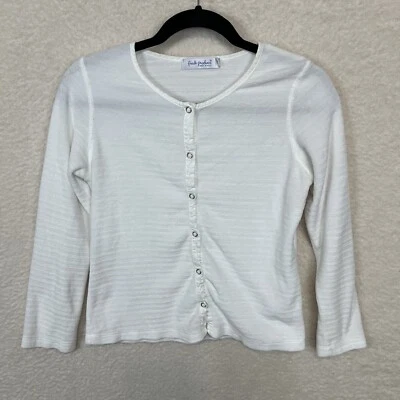 Cárdigan Suéter Fresh Produce Para Mujer’s S Blanco A Presión Hecho en EE. UU. Manga Larga Foto 1 de 4