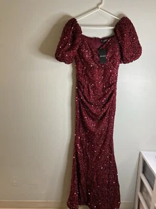 NWT Miss Ord Lin Women's Size S Red Sequin Maxi Party Dress NWT - Picture 1 of 11