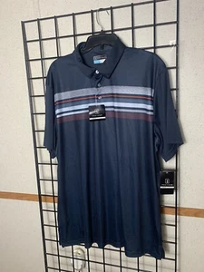 PGA Tour Pro Series Athletic Fit Golf Polo Short Sleeve Blue & Green Size XXL - Picture 1 of 9