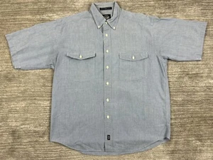 Vintage 90s Dockers INDIGO Shirt Mens Medium Blue Casual Travel Outdoor Levis - Picture 1 of 11
