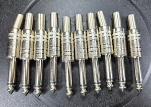 10PCS 1/4 MONO Heavy Duty Male Audio Speaker Guitar Cable Jacks VIDEO DEMO! 🎥📺 - Picture 1 of 9