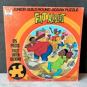 Vintage 1974 Fat Albert TV Cartoon Kids Puzzle Round 125 Pieces Whitman-Complete - Picture 1 of 9