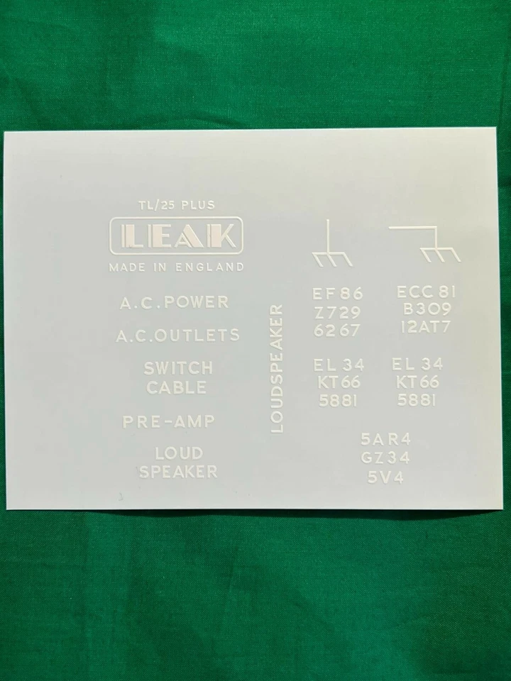 LEAK  TL25 Plus decals white - 1 kit - Immagine 1 di 1