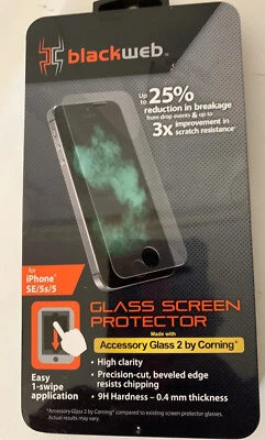 Protector de pantalla de vidrio Blackweb para iPhone SE/5S/5 accesorio vidrio 2 de Corning Foto 1 de 4