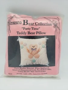 Vintage 1983 raBco Bear Collection "Party Time" Teddy Bear Pillow Crafting Kit - Picture 1 of 3