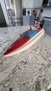 Vintage 50's-60's Battery Operated Wooden Boat - Picture 1 of 14