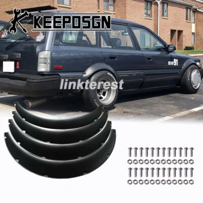 For Toyota Corolla LE SE  Fender Flares Extra Wide Body Kits Wheel Cover BK JDM - Image 1 of 4