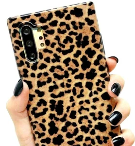 For Samsung Galaxy Note 10+ Plus - Hard Rubber Phone Case Brown Leopard Cheetah - Picture 1 of 8