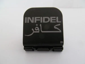 Infidel English/Arabic Laser Etched Aluminum Hat Clip Brim-it - Picture 1 of 11