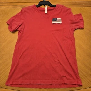 Live Free Womens Short Sleeve Red T Shirt Size L Bella Canvas Patriotic - Picture 1 of 6