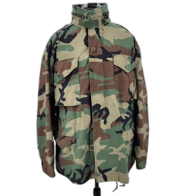 USAF Military Issue Mens Woodland Camo Cold Weather Coat Medium Regular - Image 1 of 4