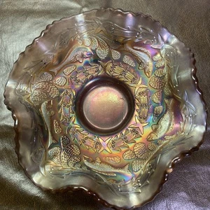 Fenton Purple Carnival Glass Pattern Bowl Approximately 6” - Picture 1 of 5