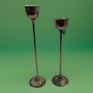 William Adams Pair Vintage Silverplate Candlestick Holders I0 and 11.50” ITALY - Picture 1 of 7