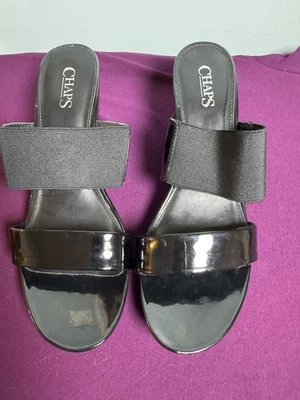 Cuñas elásticas negras Chaps Ralph Lauren Rhoda, talla 9,5 Foto 1 de 4