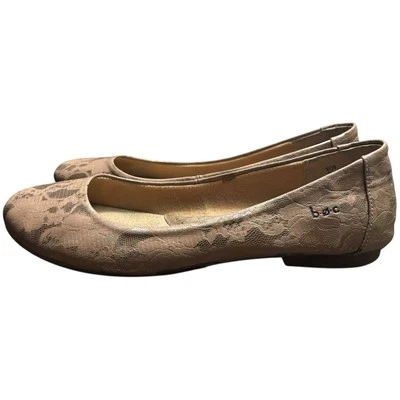 Zapatos planos de ballet BOC para mujer Born Batik estampado de encaje oro rosa rosa talla 8 Foto 1 de 4