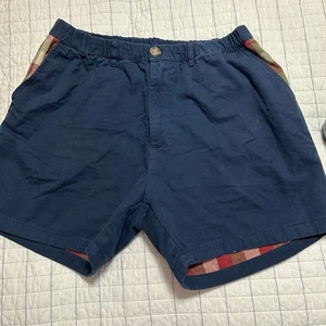 Chubbies Herrenshorts groß marineblau kariert Futter hergestellt in den USA lässig elastischer Bund - Bild 1 von 9