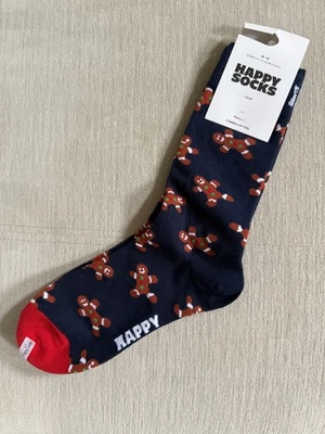 Meias masculinas e femininas Happy Socks Crew algodão penteado pão de gengibre (5,5-9,5) - Imagem 1 de 4